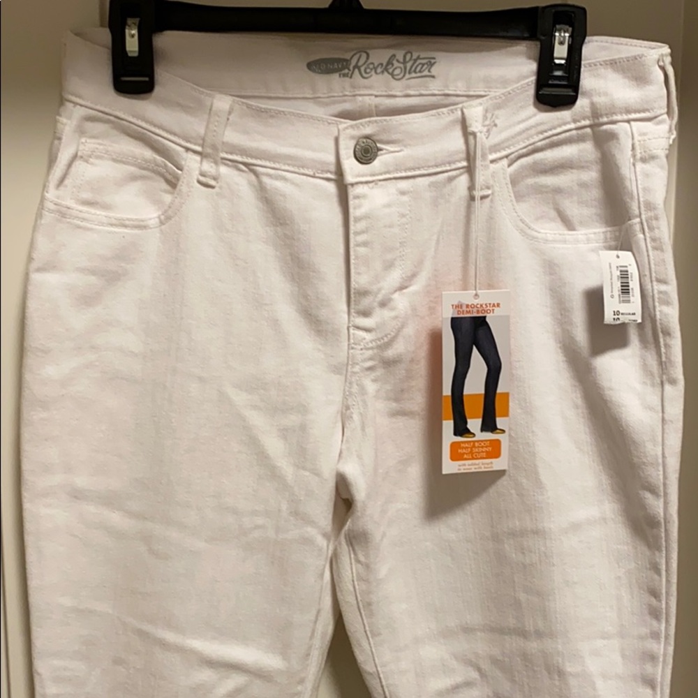 Old Navy Womens White Rockstar Demi-boot